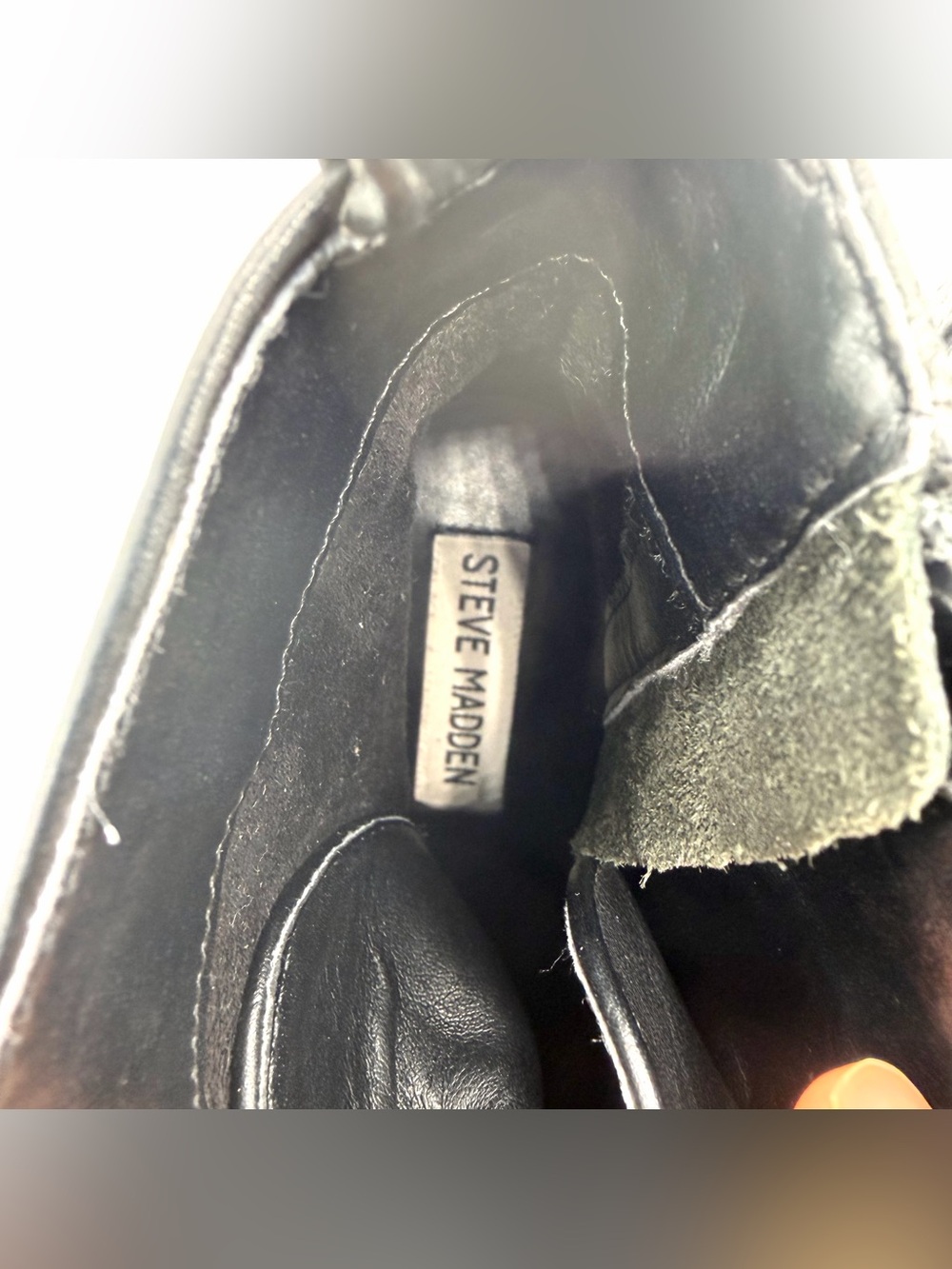 Steve Madden Women’s Size 8 Laurie Womens Black Leather Lace Up Chunky Boots - Picture 7 of 12
